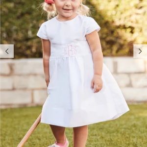 Bella Bliss whire taffetta party short Sleeve Dress 3 with sash new nwt $88